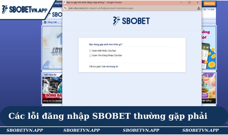 Đăng Nhập SBOBET 3 Các lỗi đăng nhập SBOBET thường gặp phải