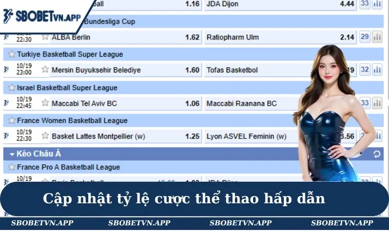 Cập nhật tỷ lệ cá độ thể thao siêu hấp dẫn