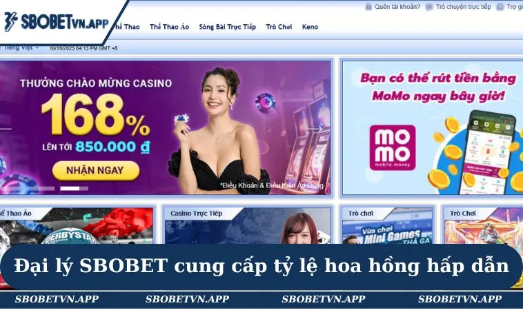 Đại lý SBOBET cung cấp tỷ lệ hoa hồng hấp dẫn