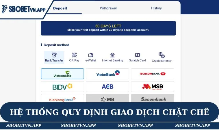 Hệ thống quy định giao dịch được quản lý chặt chẽ