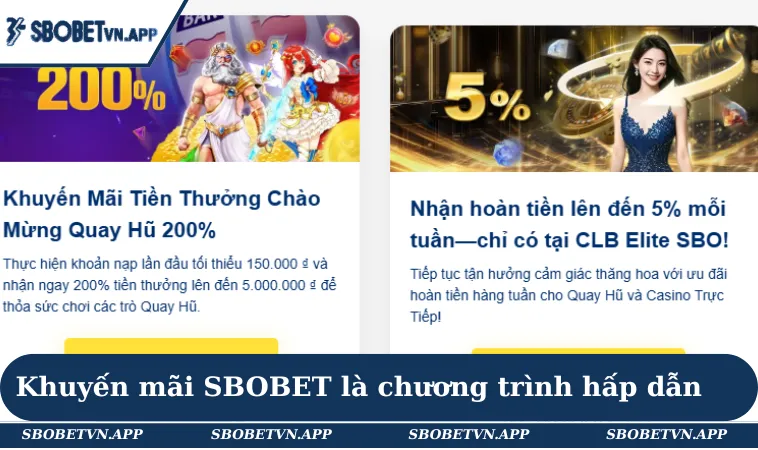 Khuyến Mãi SBOBET 1 Khuyến mãi SBOBET là những chương trình ưu đãi độc quyền & hấp dẫn